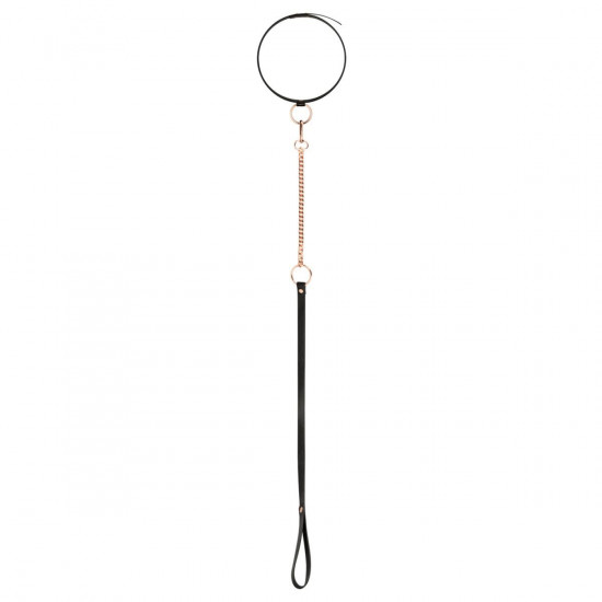 Ошейник с поводком Rosy Gold - Collar with Leash - Black