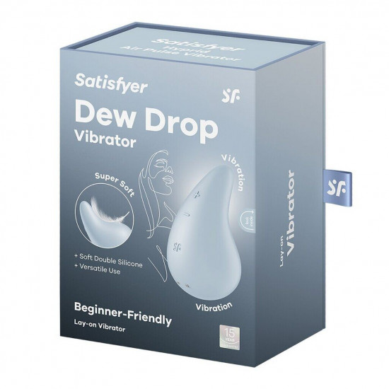 Вибратор для наружной стимуляции Satisfyer Dew Drop Blue, 2 мотора, 12 режимов, мягкий корпус
