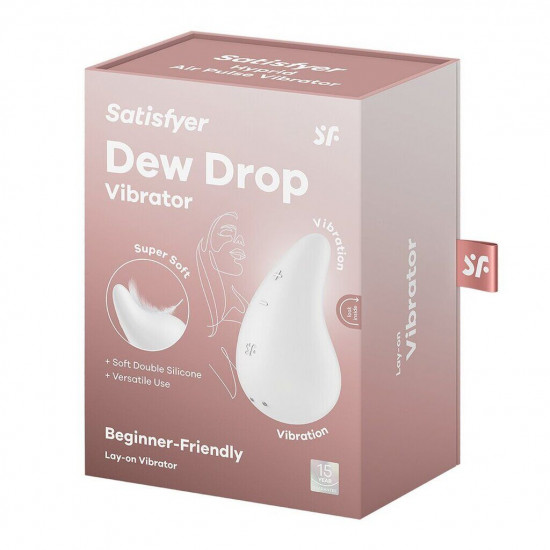 Вибратор для наружной стимуляции Satisfyer Dew Drop White, 2 мотора, 12 режимов, мягкий корпус