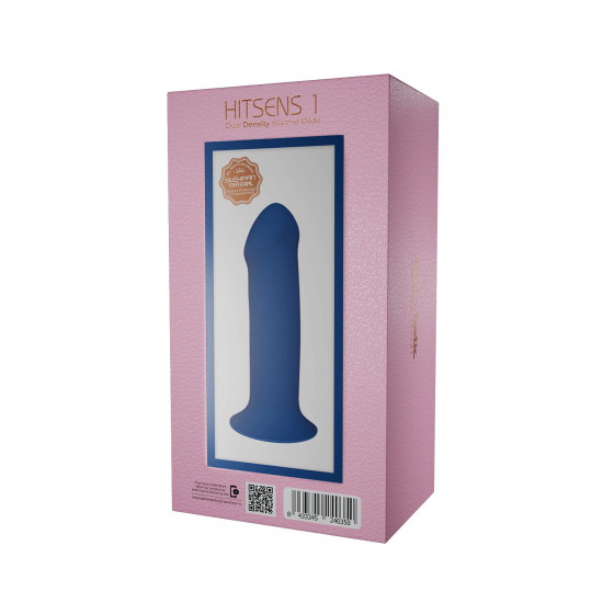 Двухслойный дилдо Adrien Lastic Hitsens 1 Blue, подходит для страпона, диаметр 4,5 см, длина 17,7 см