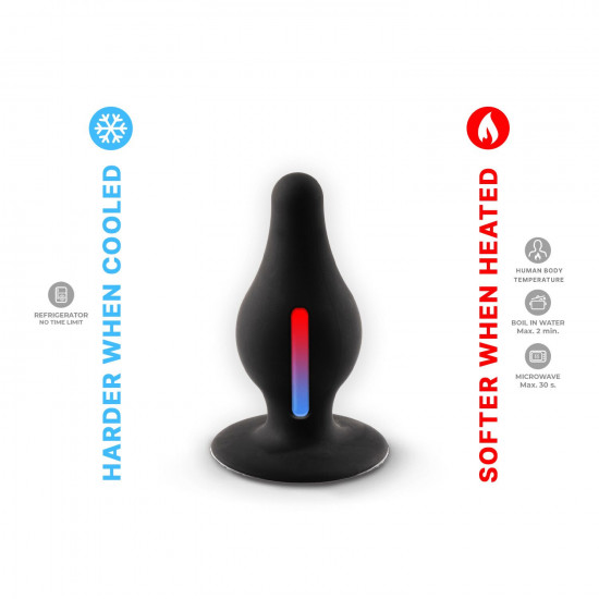 Анальная пробка SilexD Model 2, size M, черная, двухслойная, с эффектом памяти, диаметр 4 см