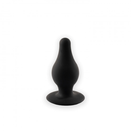 Анальная пробка SilexD Model 2, size M, черная, двухслойная, с эффектом памяти, диаметр 4 см