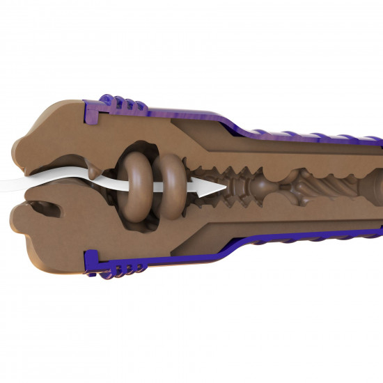 Мастурбатор-ротик Fleshlight Boost Blow Medium Dark Flesh, плавающие кольца Turbo Tech