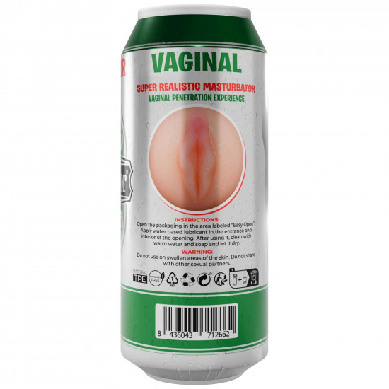 Мастурбатор-вагіна Alive Heineken Vagina II у вигляді банки пива, реалістичний