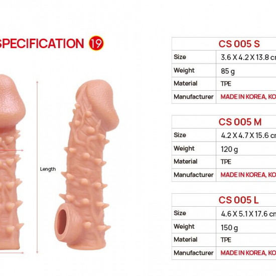 Насадка на член Kokos Cock Sleeve CS 005 L