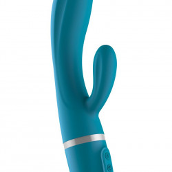 Вібратор-кролик Liebe Bend It Plus Ocean Blue, гнучкий, 2 мотори, 10 режимів