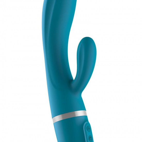 Вібратор-кролик Liebe Bend It Plus Ocean Blue, гнучкий, 2 мотори, 10 режимів