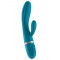 Вібратор-кролик Liebe Bend It Plus Ocean Blue, гнучкий, 2 мотори, 10 режимів