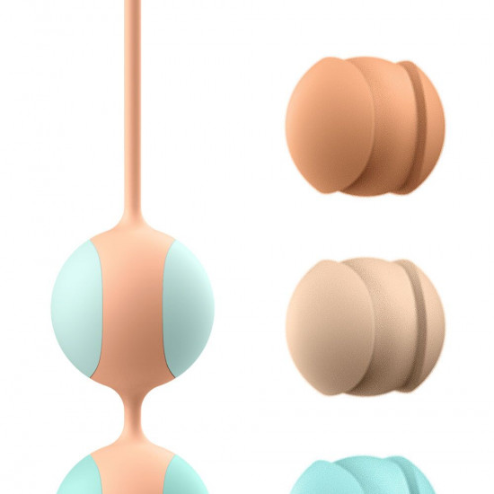 Вагінальні кульки Liebe Kewos — Peach/Mint, 5 кульок у комплекті, 15, 25, 35, 45 та 55 г
