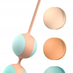 Вагінальні кульки Liebe Kewos — Peach/Mint, 5 кульок у комплекті, 15, 25, 35, 45 та 55 г