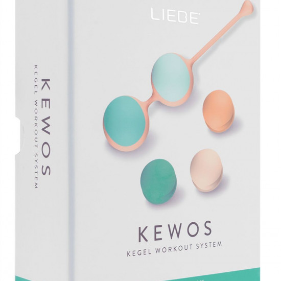 Вагінальні кульки Liebe Kewos — Peach/Mint, 5 кульок у комплекті, 15, 25, 35, 45 та 55 г