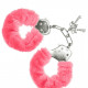 Наручники S Pleasures Furry Cuffs Pink з пухнастим оздобленням, 2 ключі в комплекті