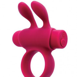 Ерекційне віброкільце S Pleasures Premium Rabbit Ring, рожеве, зі знімною віброкулею та вушками