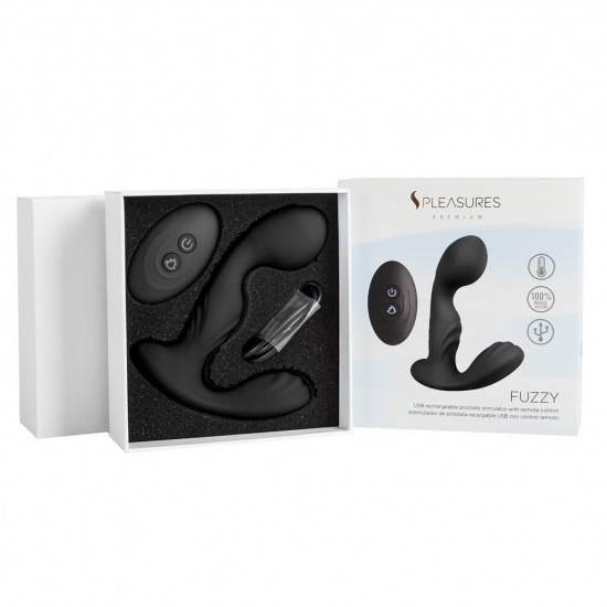 Вібромасажер простати S Pleasures Premium FUZZY, чорний, з рельєфом, 10 режимів вібрації, нагрів