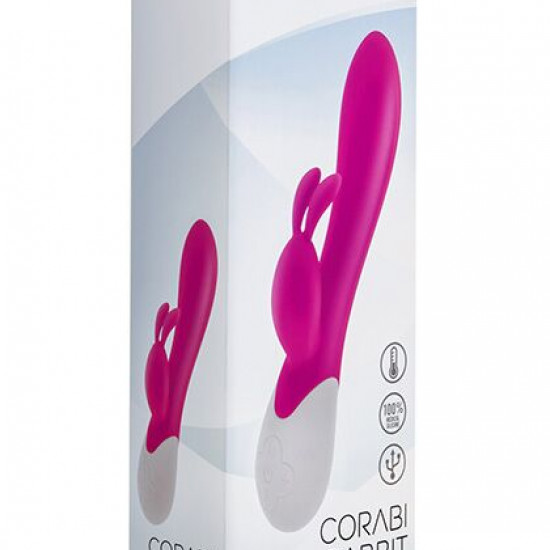 Вібратор-кролик S Pleasures Premium Corabi Rabbit, рожевий, вушка для клітора, 16 режимів, нагрів