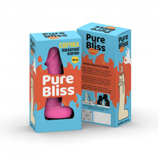 Свічка у вигляді члена Pure Bliss MINI Pink 15 см