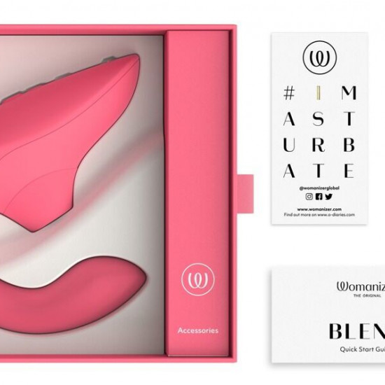 Вагінально-кліторальний стимулятор Womanizer Blend Vibrant Rose, вібрація + вакуум, 2 мотори