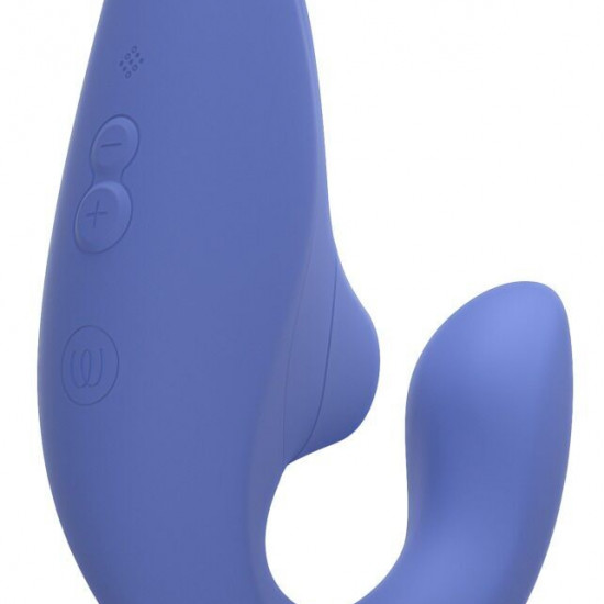 Вагінально-кліторальний стимулятор Womanizer Blend Vibrant Blue, вібрація + вакуум, 2 мотори