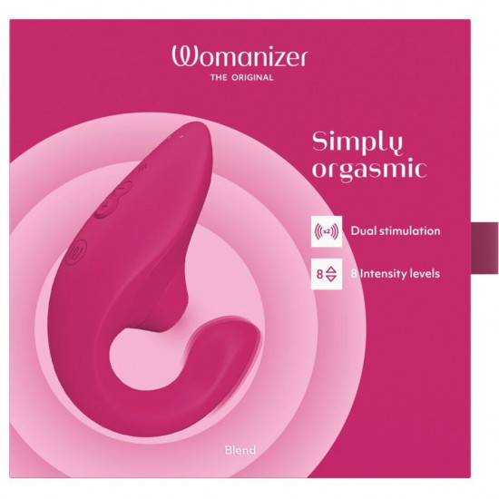 Вагінально-кліторальний стимулятор Womanizer Blend Vibrant Pink, вібрація + вакуум, 2 мотори