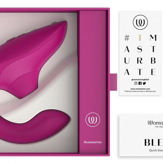 Вагінально-кліторальний стимулятор Womanizer Blend Vibrant Pink, вібрація + вакуум, 2 мотори
