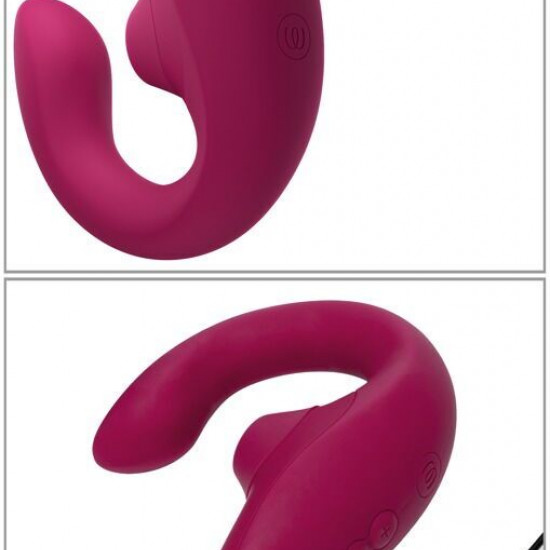 Вагінально-кліторальний стимулятор Womanizer Blend Vibrant Pink, вібрація + вакуум, 2 мотори