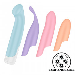 Набір 4-в-1 Satisfyer Playful Four, вібратор та 4 насадки, 12 режимів