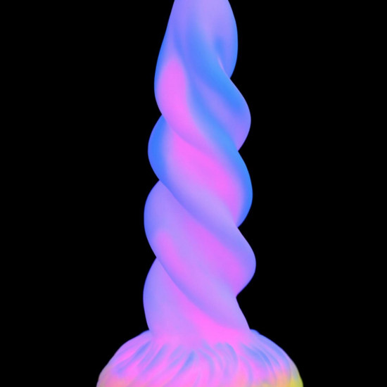 Фентезійний фалоімітатор Creature Cocks Glow-in-the-Dark Unicorn Dildo, світиться в темряві, 20,6 см