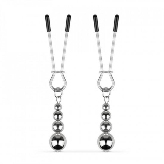 Затискачі для сосків Bedroom Fantasies: Nipple Clamps with Beaded Chain - Silver