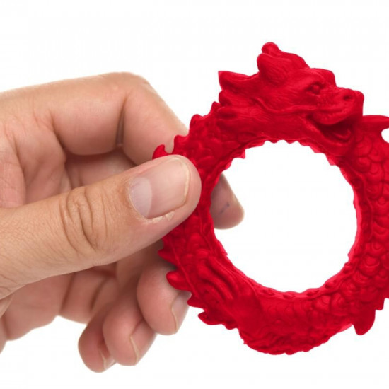 Ерекційне кільце – дракон Creature Cocks Rise of the Dragon Silicone Penis Ring – Red, діаметр 4 см