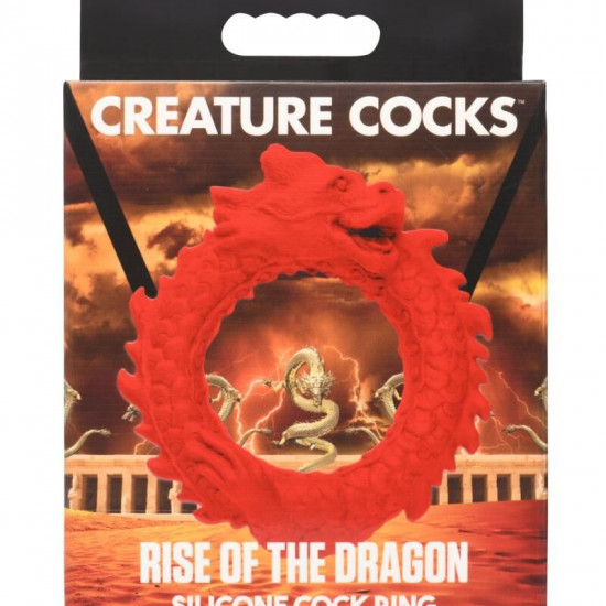 Ерекційне кільце – дракон Creature Cocks Rise of the Dragon Silicone Penis Ring – Red, діаметр 4 см