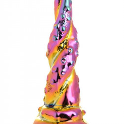 Фентезійний скляний фалоімітатор Creature Cocks Enchanting Rainbow Glass Dildo, 16 см