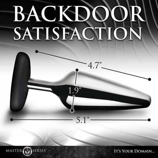 Анальна пробка Master Series Butt Slut Metal & Silicone Butt Plug - Silver