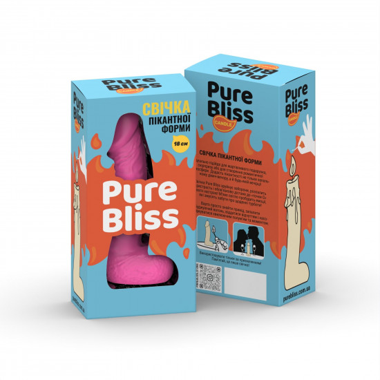 Свічка у вигляді члена Pure Bliss BIG Pink 18 см