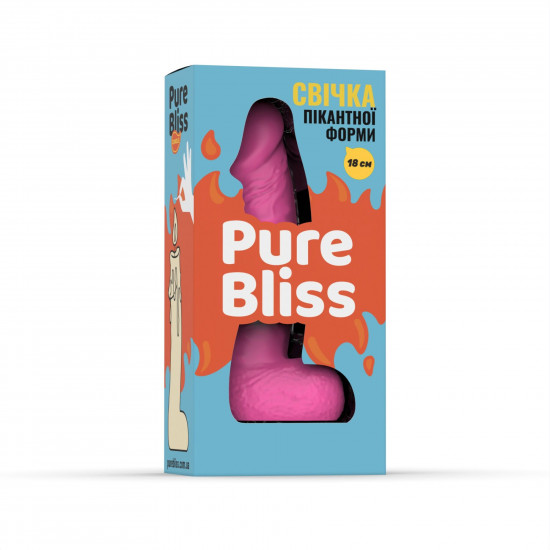 Свічка у вигляді члена Pure Bliss BIG Pink 18 см