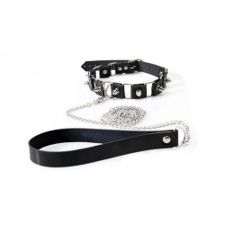 Бондажний набір: нашийник з повідцем, наручники та поножі Art of Sex - Cassandra, колір чорний