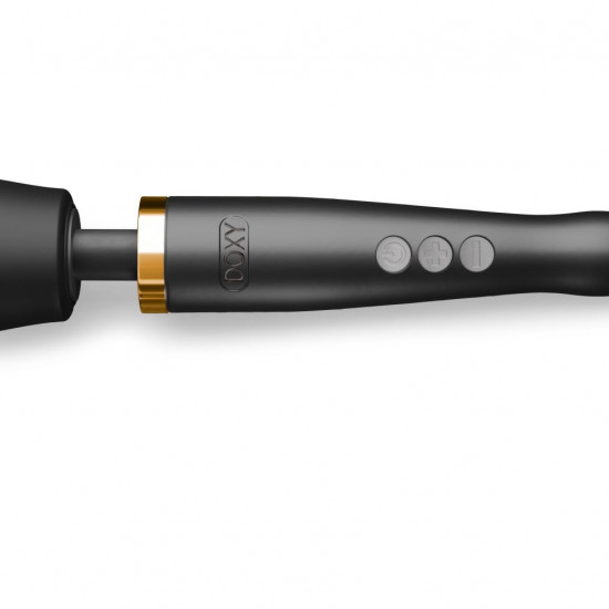 Преміальний вібромасажер DOXY Die Cast матово-чорний, з покриттям із 24-каратного золота