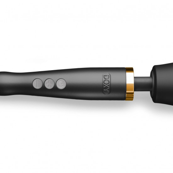 Преміальний вібромасажер DOXY Die Cast матово-чорний, з покриттям із 24-каратного золота