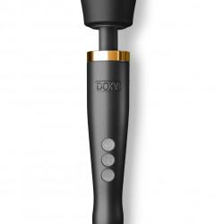 Преміальний вібромасажер DOXY Die Cast матово-чорний, з покриттям із 24-каратного золота