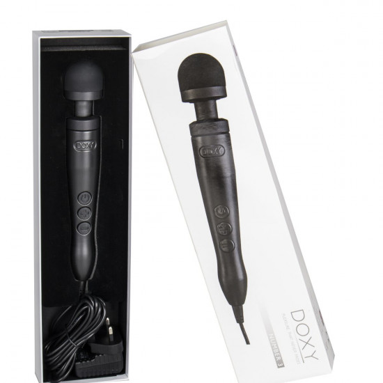 Вібромасажер DOXY Die Cast 3 Matt Black, дуже потужний, живлення 220В, металевий корпус