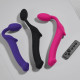 Безремінний страпон з вібрацією Strap-On-Me Vibrating Fuchsia XL, діам. 4,7см, пульт ДК, регульований