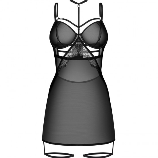 Бебі-долл Obsessive Arrowel Black chemise S/M