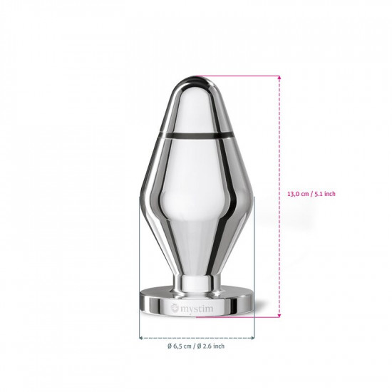 Металева анальна пробка Mystim Big John для електростимулятора, діаметр 6,5 см