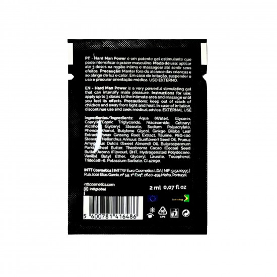 Пробник стимулювального гелю для пеніса Intt Hard Man Power (2 мл)