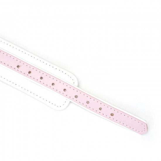 Нашийник з повідцем Liebe Seele White & Pink Fairy Goat Leather Collar