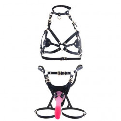 Сбруя зі страпоном LOCKINK SEVANDA Queen Sheba Set with Pink Dildo