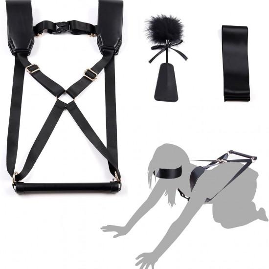 БДСМ-набір LOCKINK YEAHWOW Black Doggy Style Saddle set