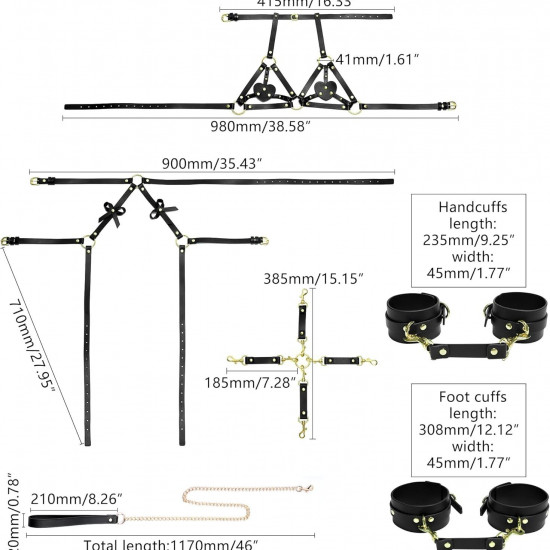 БДСМ-набір LOCKINK YEAHWOW Forced Nadu pose correction set