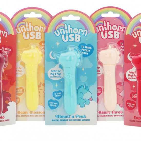 Вібратор-єдиноріжка Unihorn USB Bullet - Bean Blossom, віброкуля, USB-зарядка