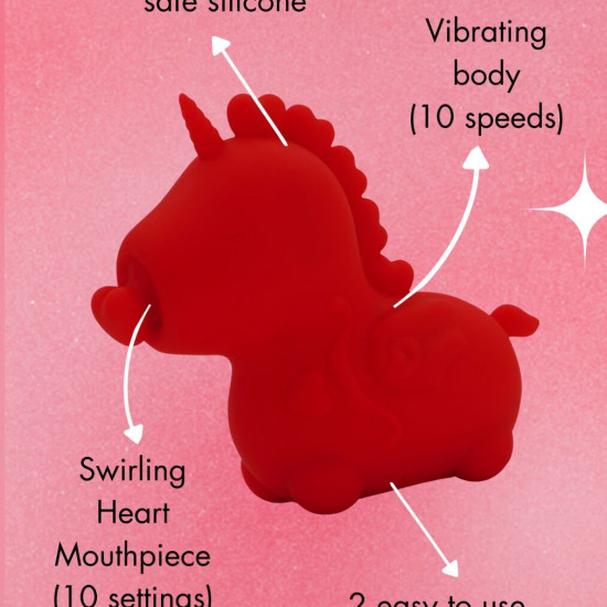 Вібратор-єдиноріжка Unihorn - Cupid's Beau, масажувальний язичок-сердечко