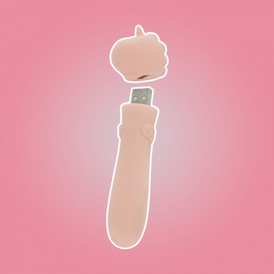 Вібратор-єдиноріжка Unihorn USB Bullet - Heart Throb, віброкуля, USB-зарядка